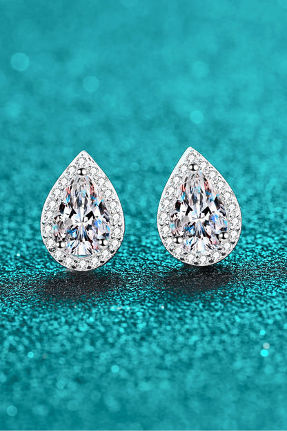 Moissanite Teardrop Stud Earrings-Teresa&#39;s Fashionista LLC