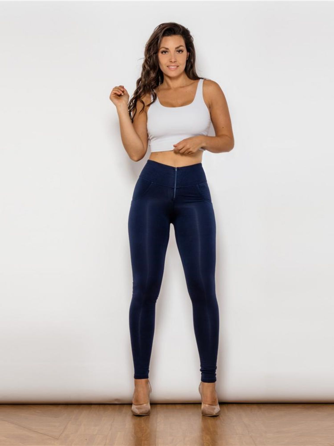 Full Size Zip Detail High Waist Leggings-Teresa&#39;s Fashionista LLC