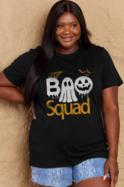 Simply Love Full Size BOO SQUAD Graphic Cotton T-Shirt-Teresa&#39;s Fashionista LLC