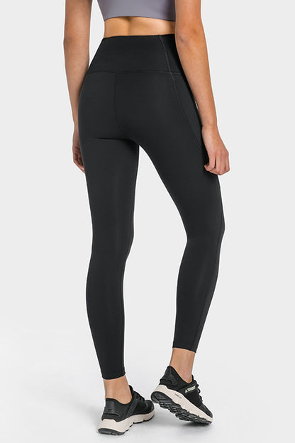 High Waist Ankle-Length Yoga Leggings with Pockets-Teresa&#39;s Fashionista LLC