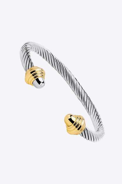 Stainless Steel Twisted Open Bracelet-Teresa&#39;s Fashionista LLC