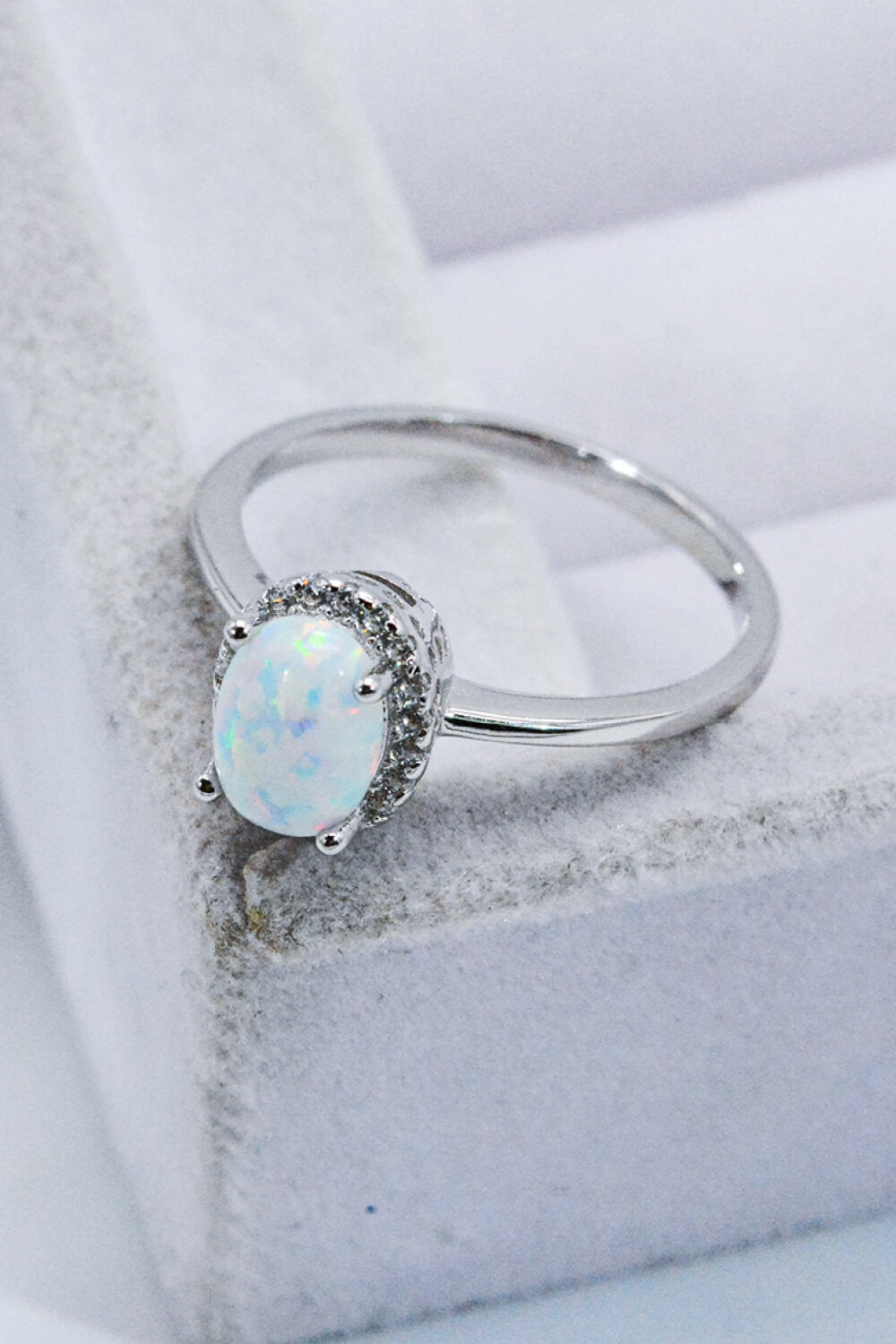 925 Sterling Silver 4-Prong Opal Ring-Teresa&#39;s Fashionista LLC