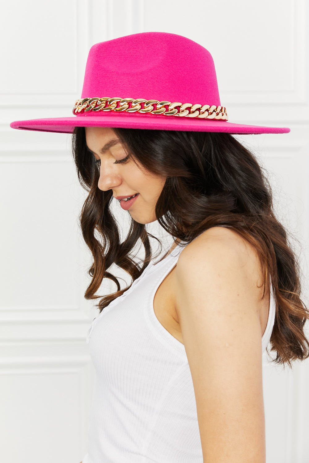 Fame Keep Your Promise Fedora Hat in Pink-Teresa&#39;s Fashionista LLC