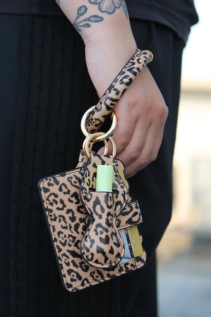 PU Wristlet Keychain with Card Holder-Teresa&#39;s Fashionista LLC