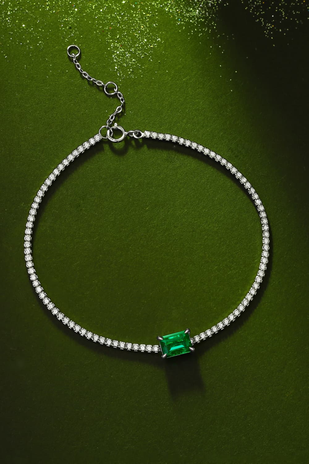 1 Carat Lab-Grown Emerald Bracelet-Teresa&#39;s Fashionista LLC