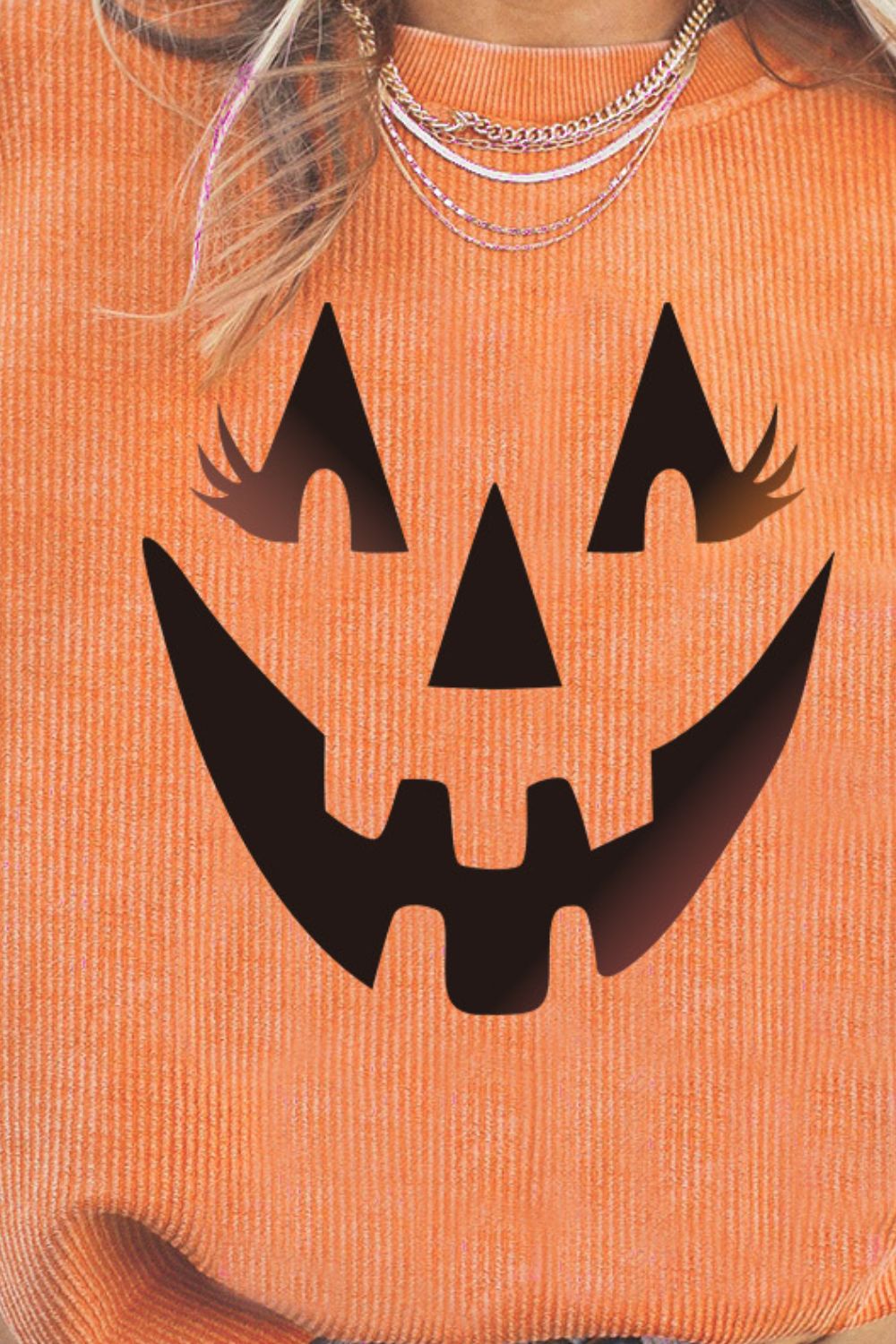 Round Neck Dropped Shoulder Jack-O'-Lantern Graphic Sweatshirt-Teresa&#39;s Fashionista LLC