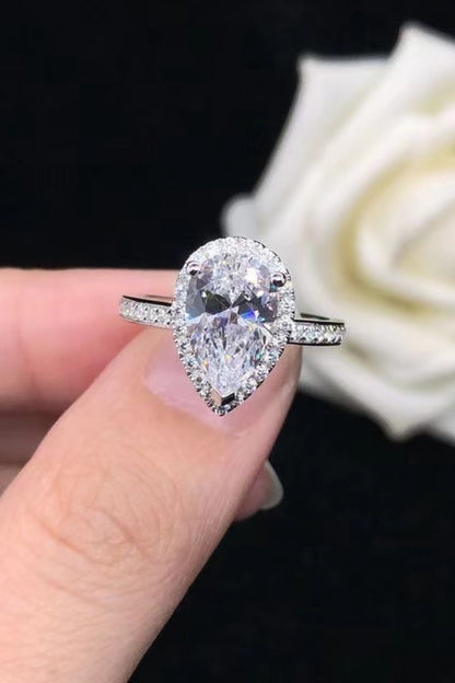 2 Carat Moissanite Teardrop Cluster Ring-Teresa&#39;s Fashionista LLC