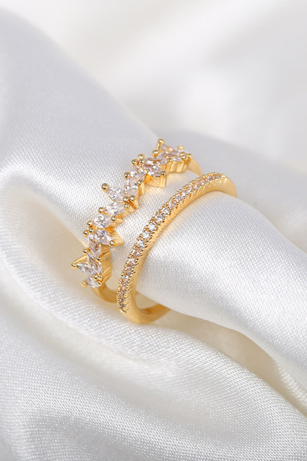 Zircon Split Shank Open Ring-Teresa&#39;s Fashionista LLC