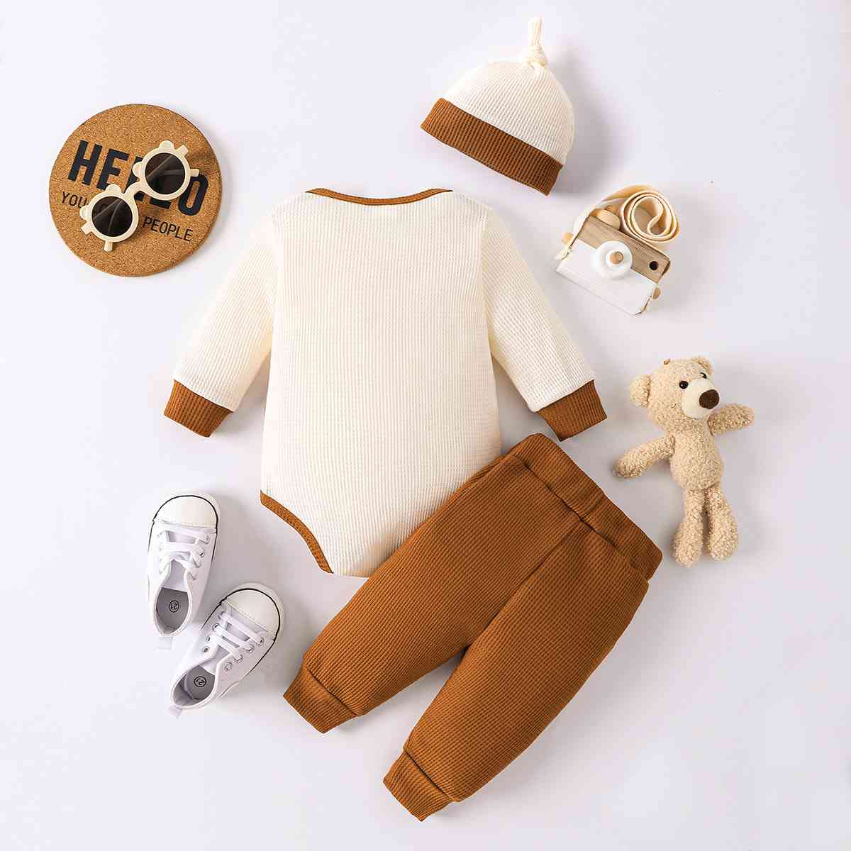 Bear Round Neck Bodysuit and Joggers Set-Teresa&#39;s Fashionista LLC