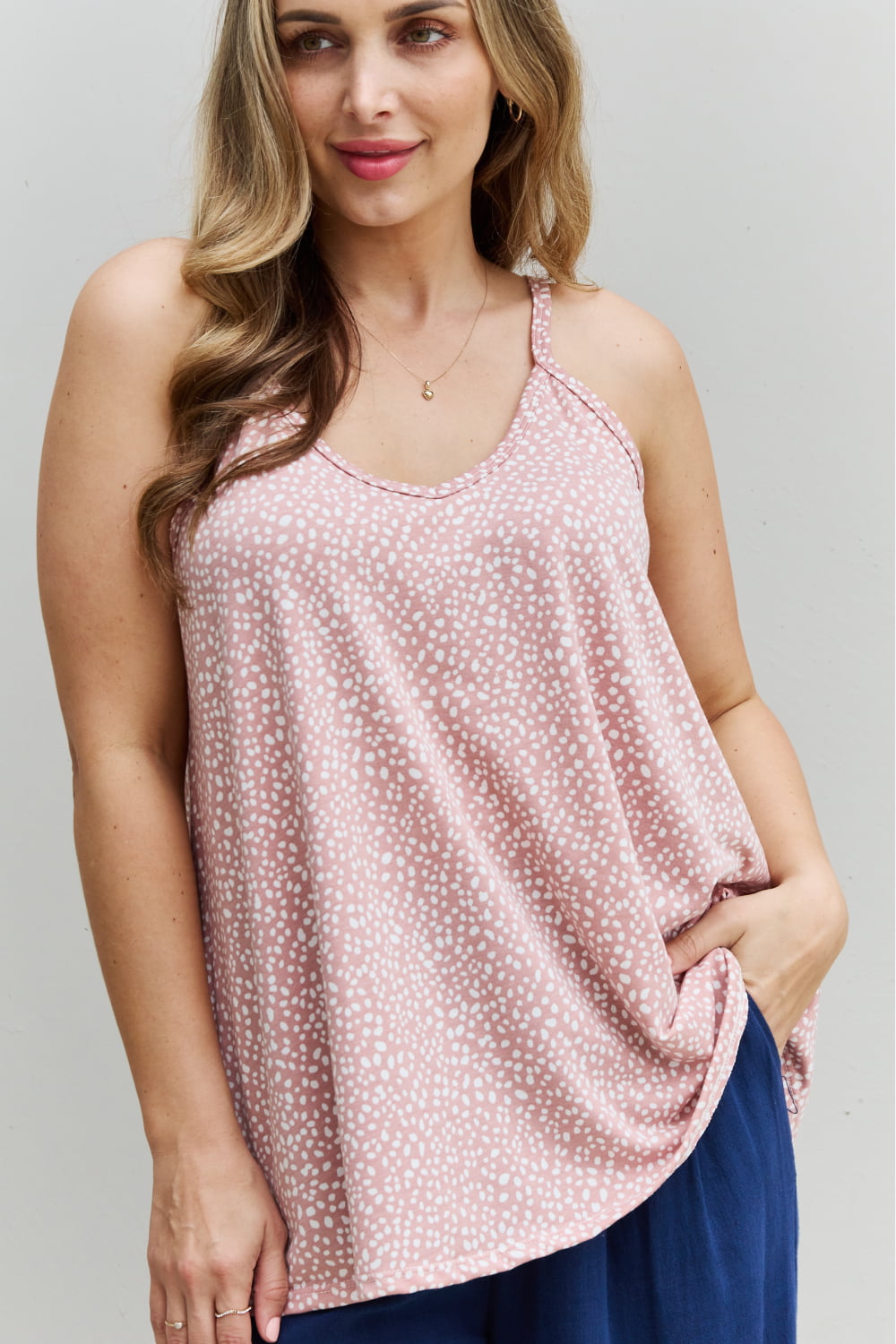 HOPELY High Love Spaghetting Strap V-Neck Top-Teresa&#39;s Fashionista LLC