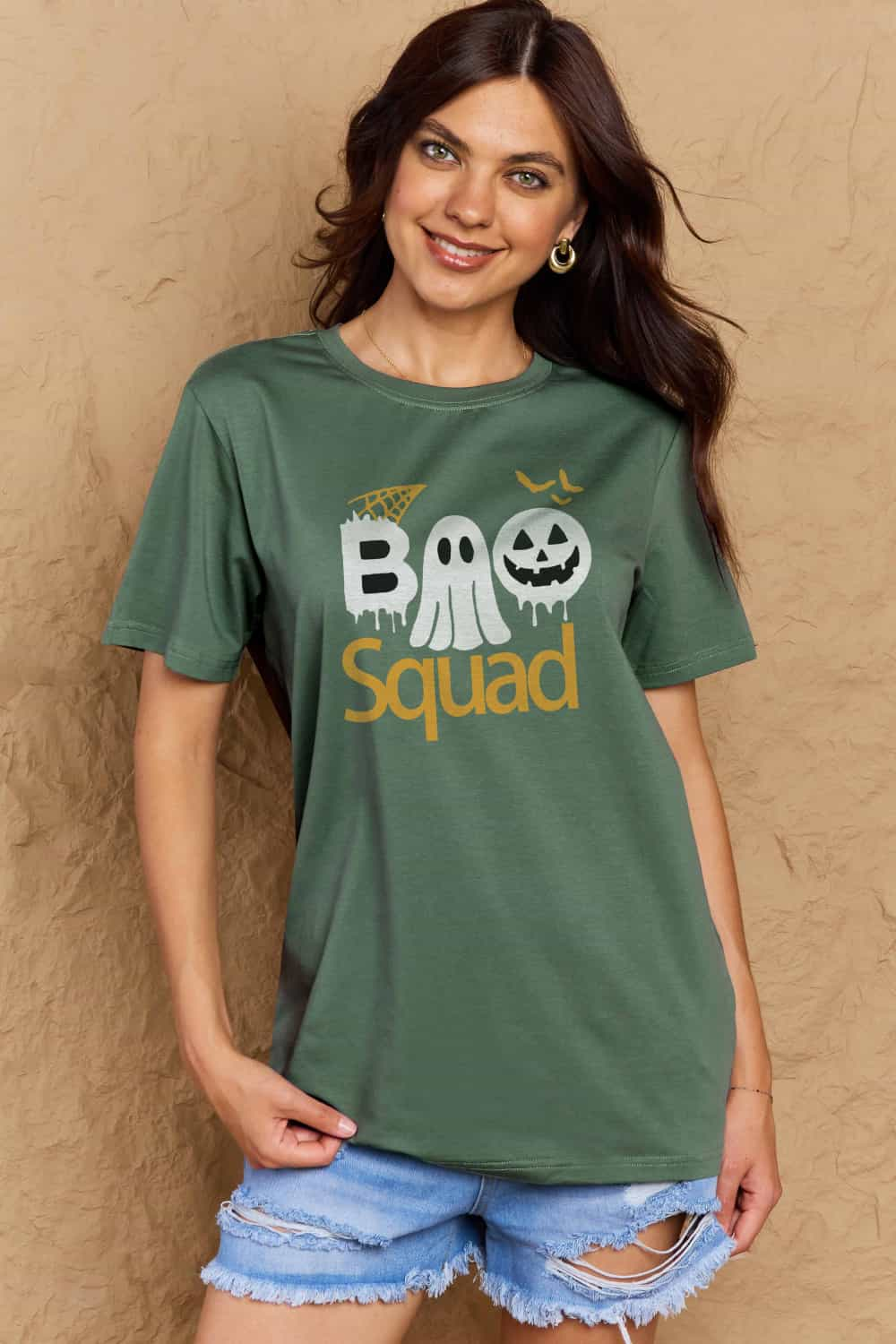 Simply Love Full Size BOO SQUAD Graphic Cotton T-Shirt-Teresa&#39;s Fashionista LLC