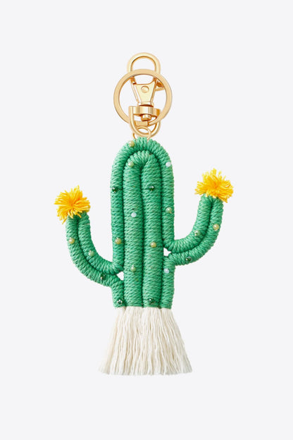 Bead Trim Cactus Keychain with Fringe-Teresa&#39;s Fashionista LLC