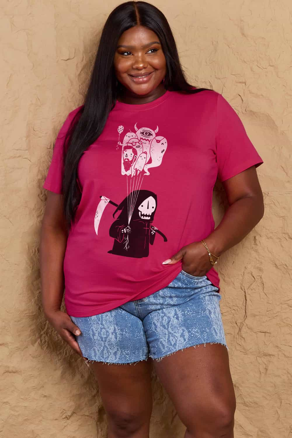 Simply Love Full Size Death Graphic T-Shirt-Teresa&#39;s Fashionista LLC