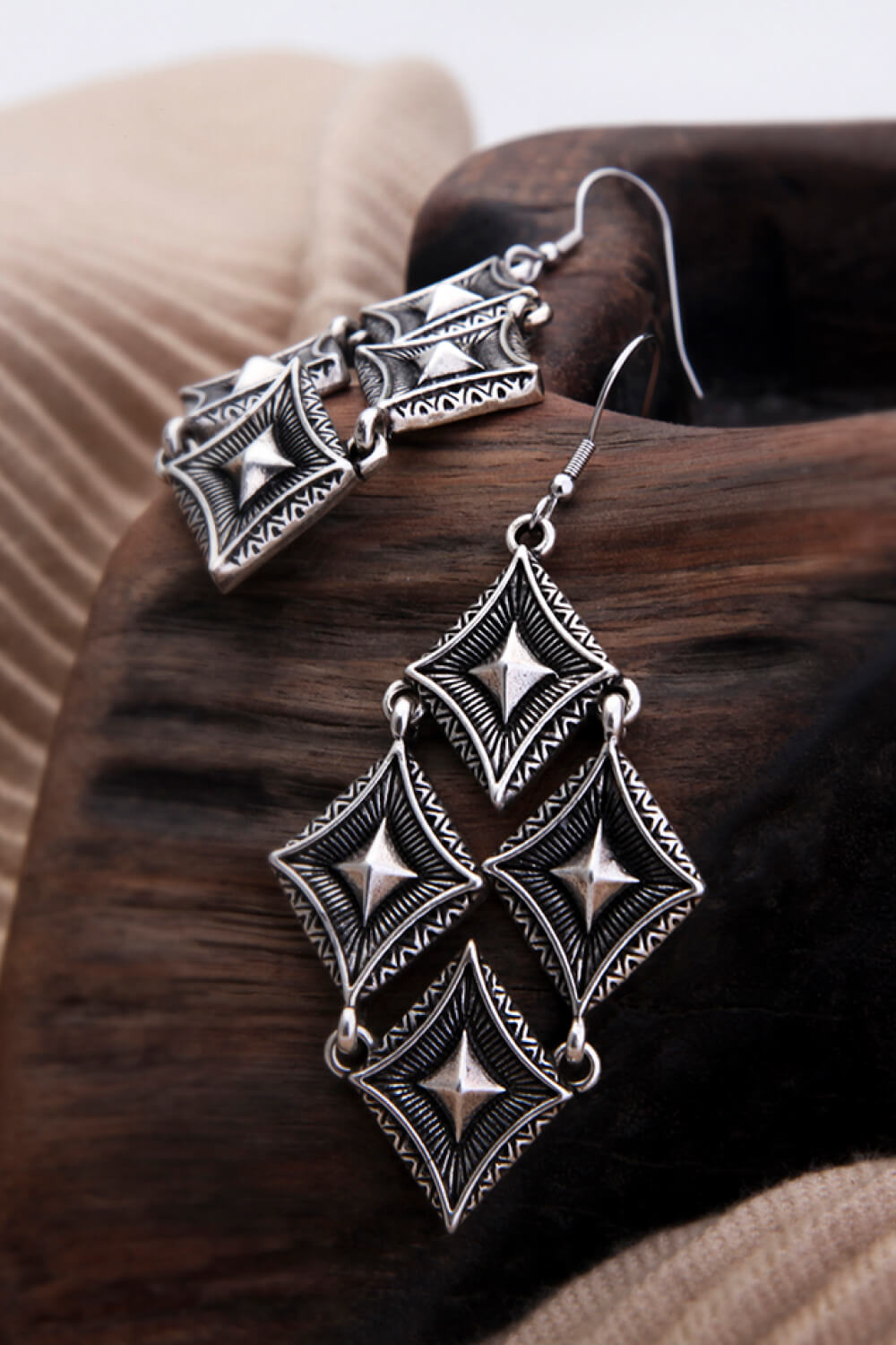 Stainless Steel Geometric Dangle Earrings-Teresa&#39;s Fashionista LLC