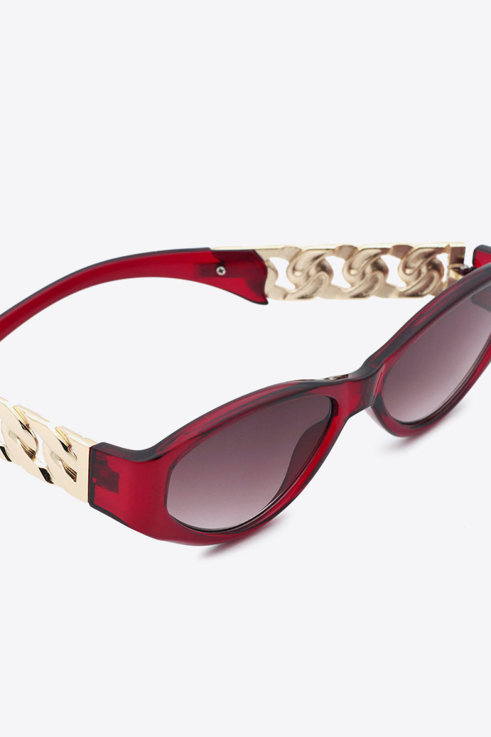 Chain Detail Temple Cat Eye Sunglasses-Teresa&#39;s Fashionista LLC