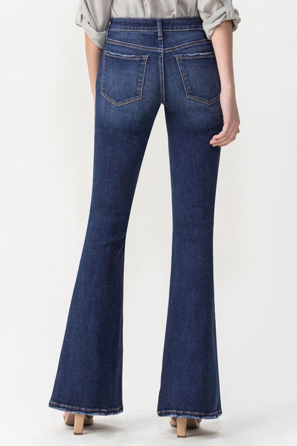 Lovervet Full Size Joanna Midrise Flare Jeans-Teresa&#39;s Fashionista LLC