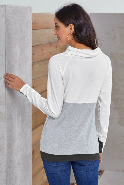 Color Block Raglan Sleeve Drawstring Sweatshirt-Teresa&#39;s Fashionista LLC