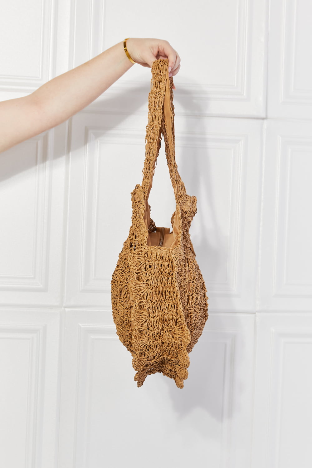 Justin Taylor Brunch Time Straw Rattan Handbag-Teresa&#39;s Fashionista LLC