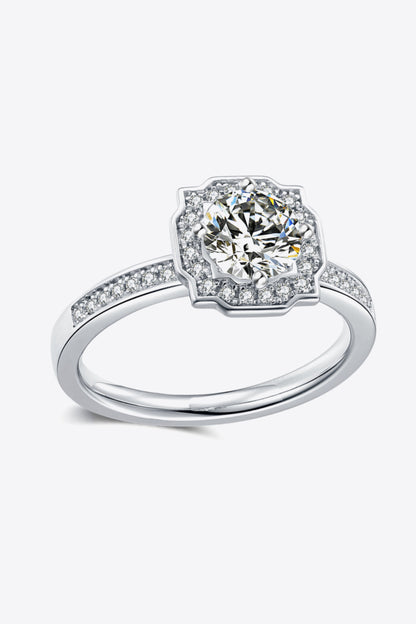 1 Carat Moissanite Platinum-Plated Ring-Teresa&#39;s Fashionista LLC