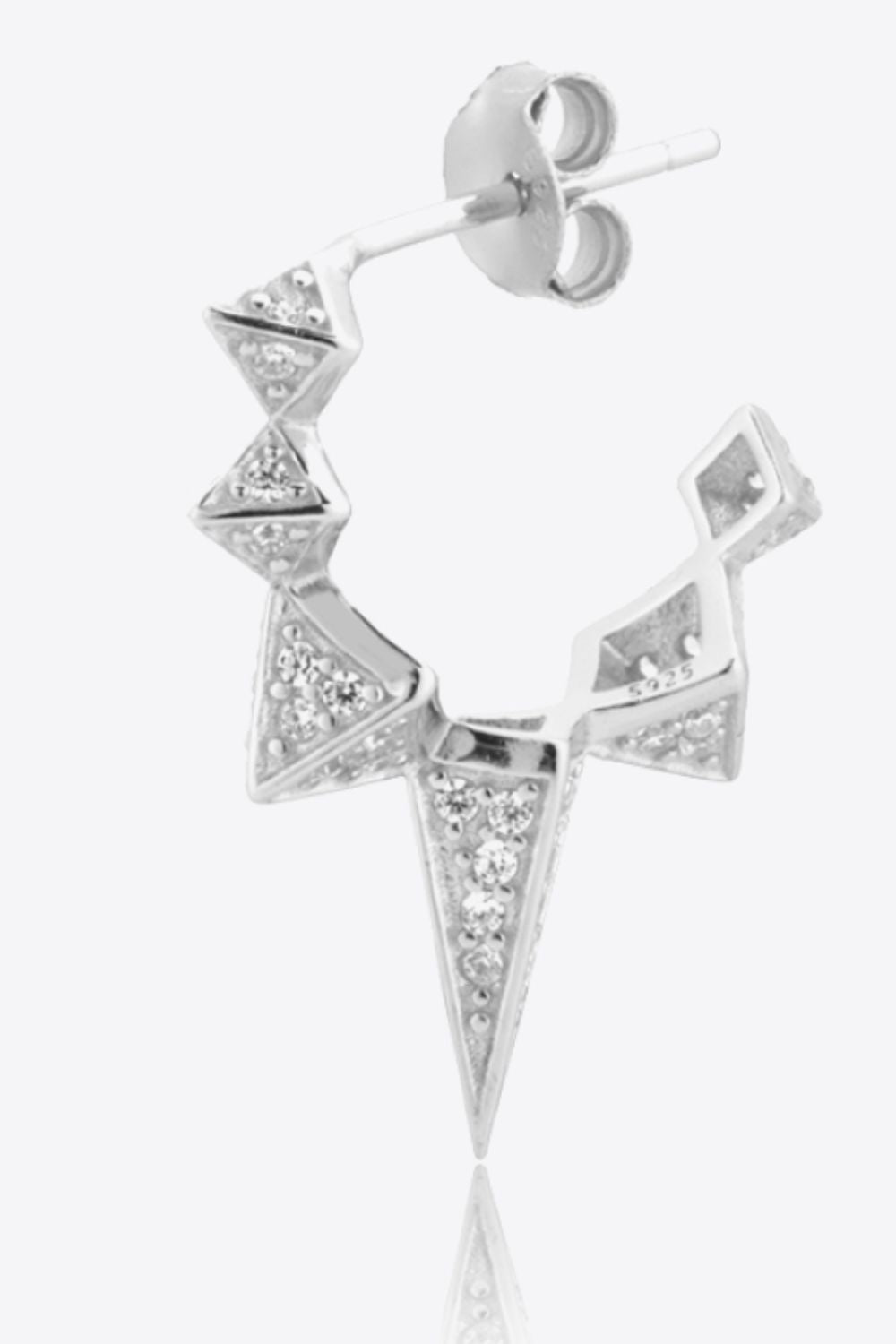 Geometric Zircon Decor 925 Sterling Silver Earrings-Teresa&#39;s Fashionista LLC