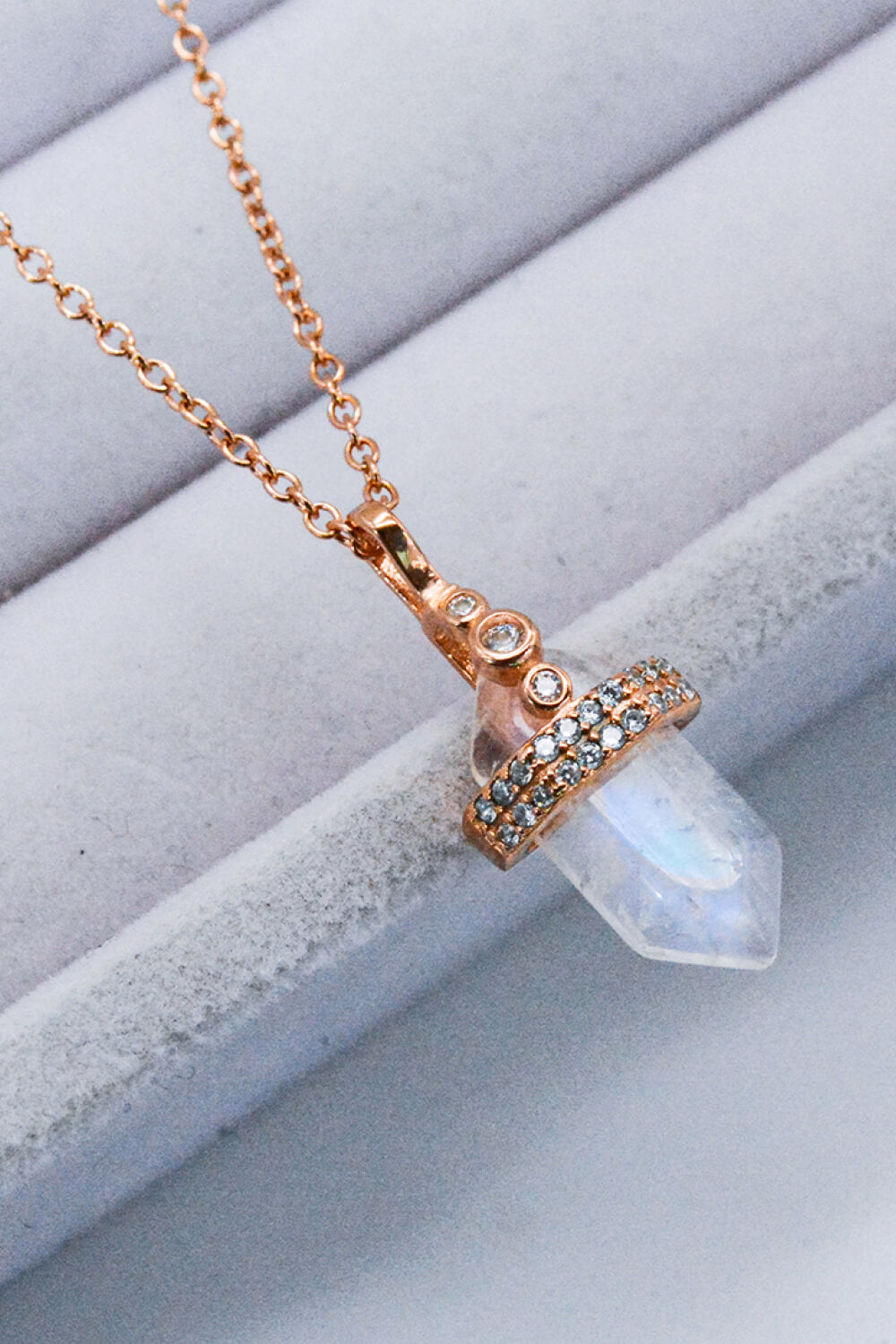 925 Sterling Silver Moonstone Pendant Necklace-Teresa&#39;s Fashionista LLC