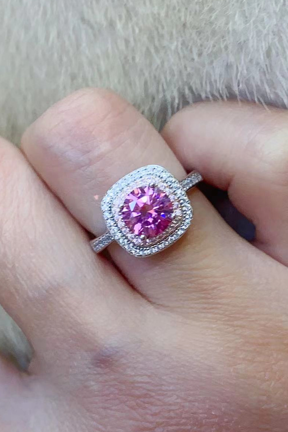 1 Carat Moissanite Two-Tone Ring-Teresa&#39;s Fashionista LLC