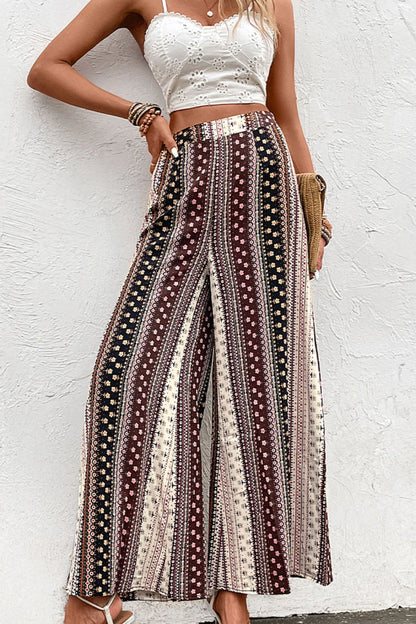 Floral High Waist Wide Leg Pants-Teresa&#39;s Fashionista LLC