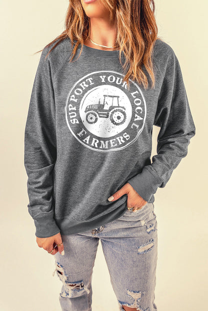 SUPPORT YOUR LOCAL FARMERS Graphic Sweatshirt-Teresa&#39;s Fashionista LLC