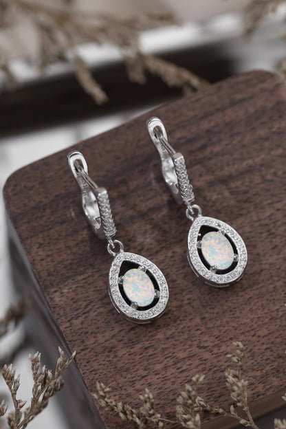 Opal Pear Shaped Drop Earrings-Teresa&#39;s Fashionista LLC