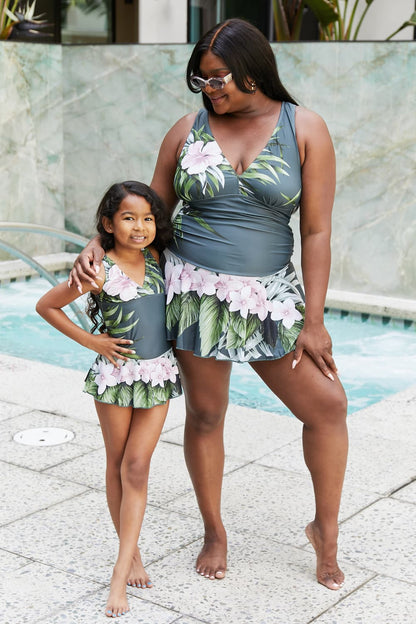 Marina West Swim Full Size Clear Waters Swim Dress in Aloha Forest-Teresa&#39;s Fashionista LLC