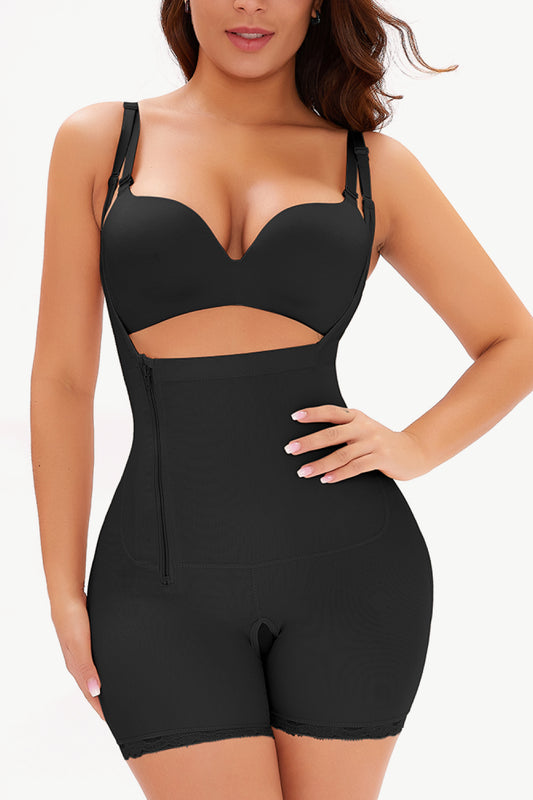 Full Size Side Zipper Under-Bust Shaping Bodysuit-Teresa&#39;s Fashionista LLC