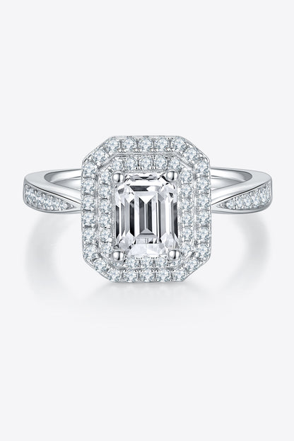 1 Carat Moissanite 925 Sterling Silver Side Stone Ring-Teresa&#39;s Fashionista LLC