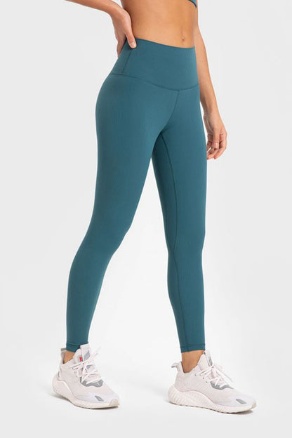 Highly Stretchy Wide Waistband Yoga Leggings-Teresa&#39;s Fashionista LLC