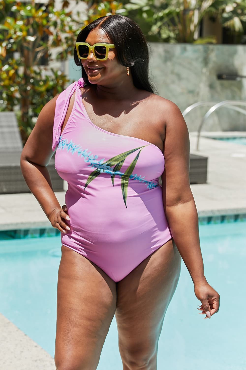 Marina West Swim Vacay Mode One Shoulder Swimsuit in Carnation Pink-Teresa&#39;s Fashionista LLC