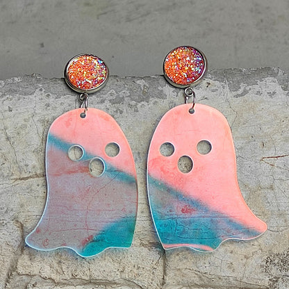 Ghost Shape Acrylic Dangle Earrings-Teresa&#39;s Fashionista LLC