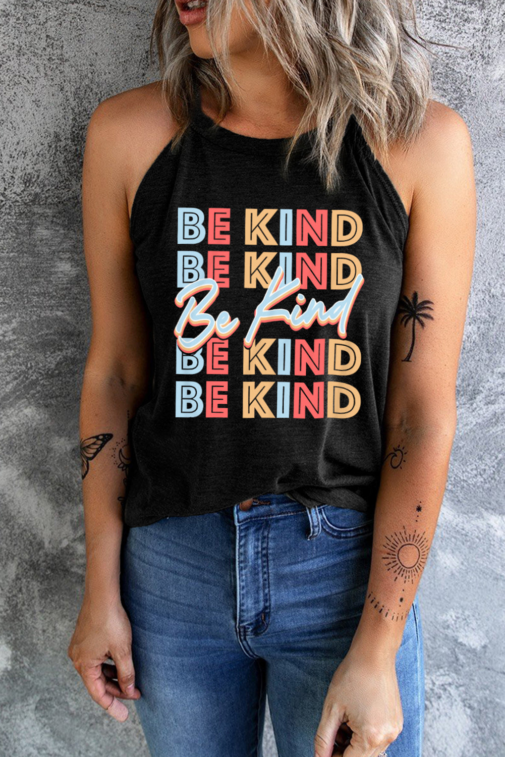 BE KIND Graphic Tank Top-Teresa&#39;s Fashionista LLC