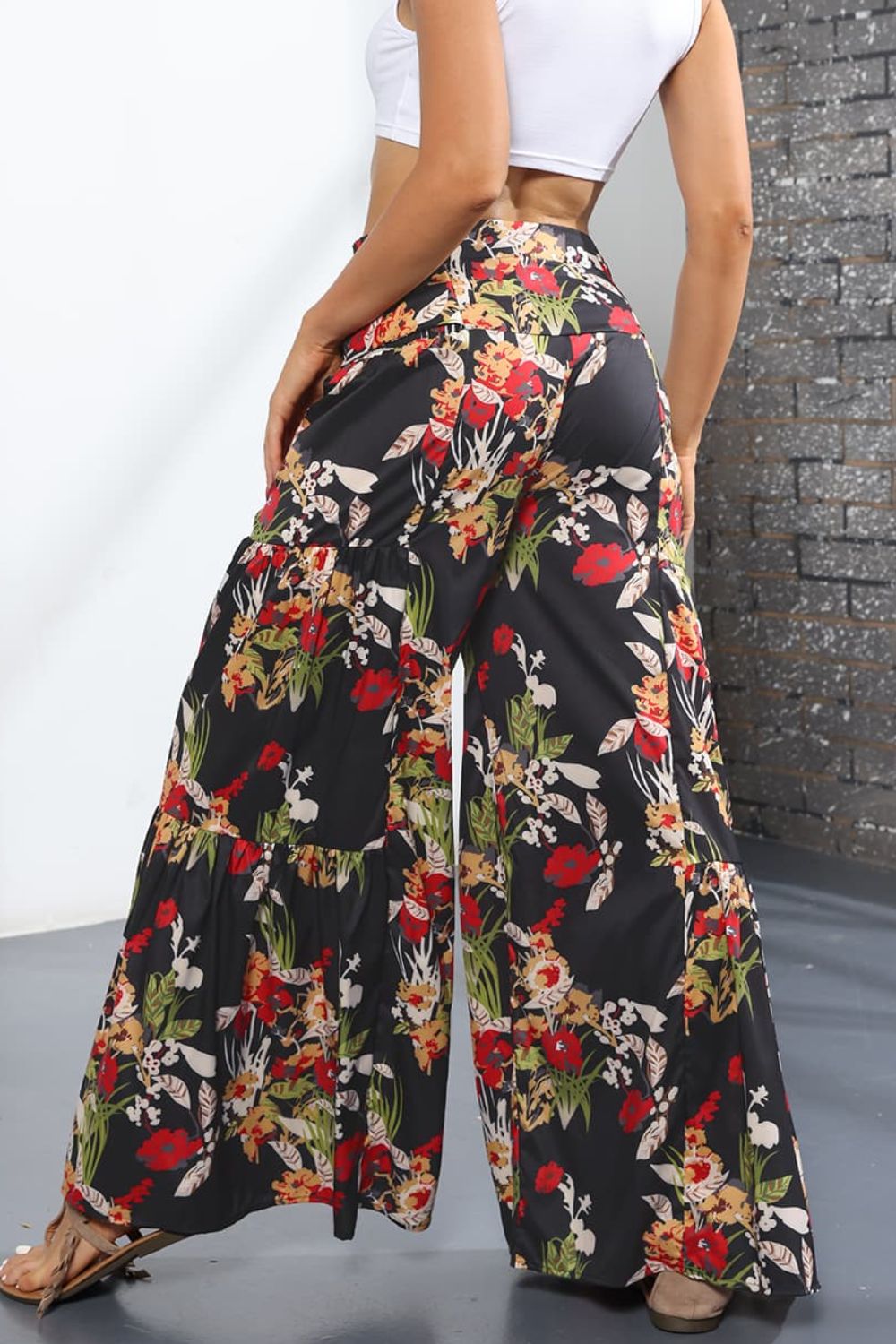 Printed High-Rise Tied Culottes-Teresa&#39;s Fashionista LLC