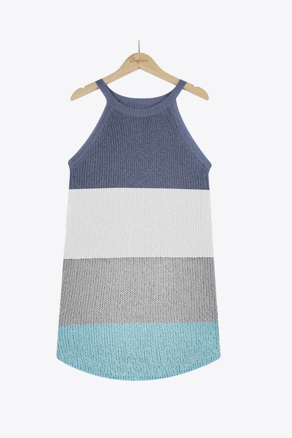 Color Block Round Neck Sleeveless Knit Top-Teresa&#39;s Fashionista LLC