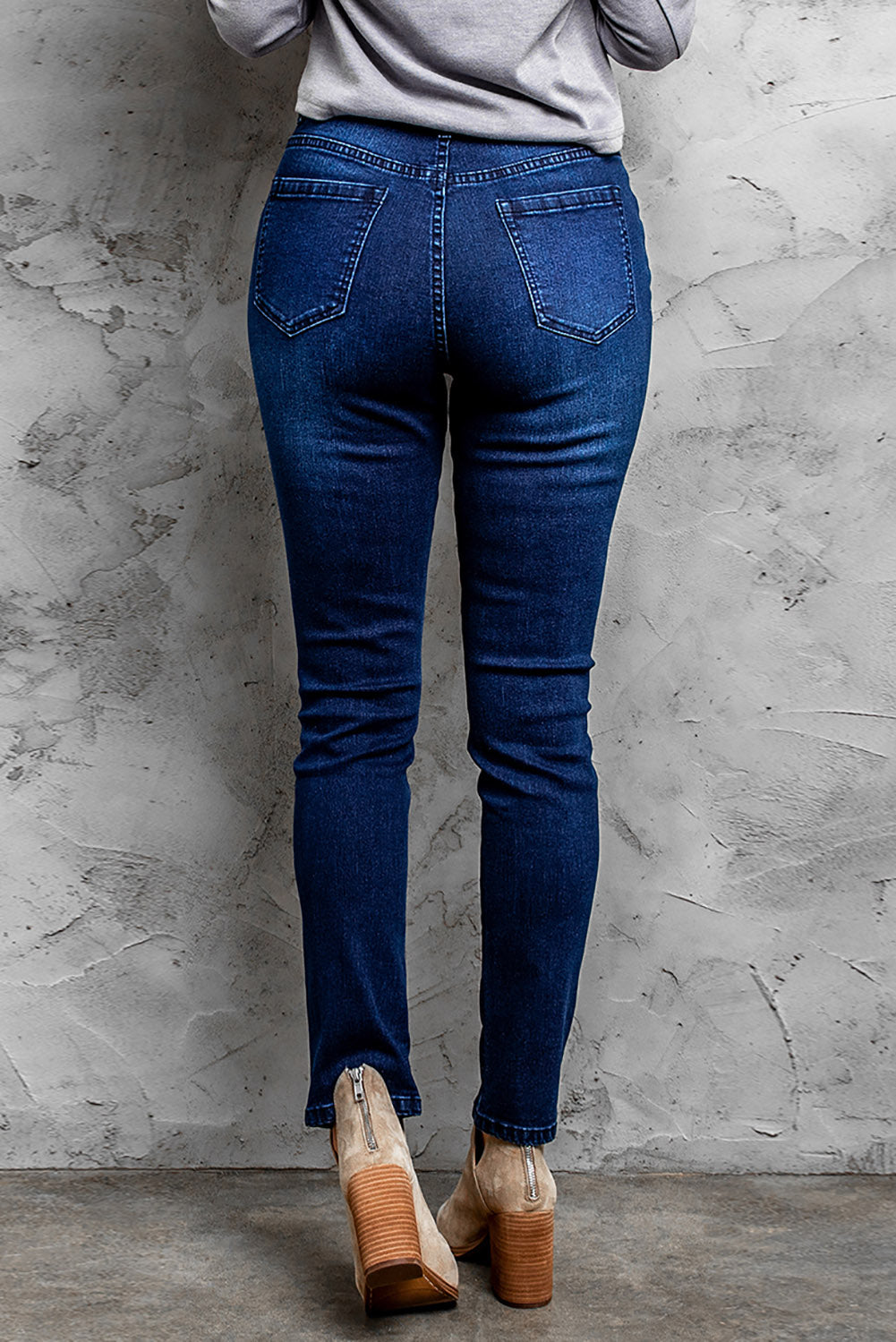 Mid-Rise Waist Distressed Skinny Jeans-Teresa&#39;s Fashionista LLC