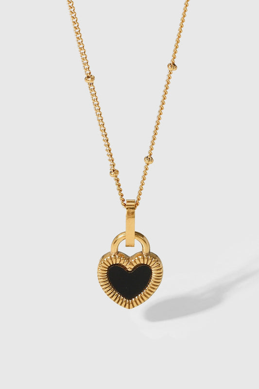 Contrast Heart Pendant Necklace-Teresa&#39;s Fashionista LLC