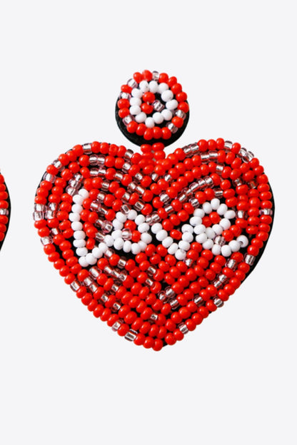 LOVE Beaded Heart Earrings-Teresa&#39;s Fashionista LLC