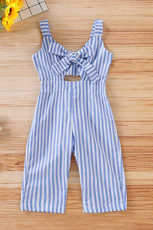 Kids Striped Cutout Sleeveless Jumpsuit - Teresa's Fashionista LLC