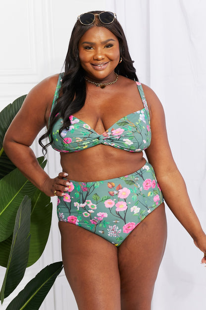 Marina West Swim Take A Dip Twist High-Rise Bikini in Sage-Teresa&#39;s Fashionista LLC