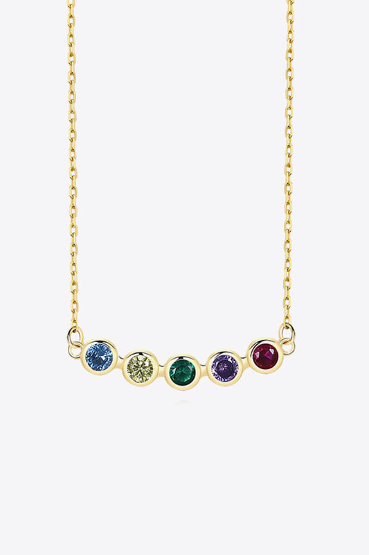 925 Sterling Silver Rainbow Cubic Zirconia Necklace-Teresa&#39;s Fashionista LLC