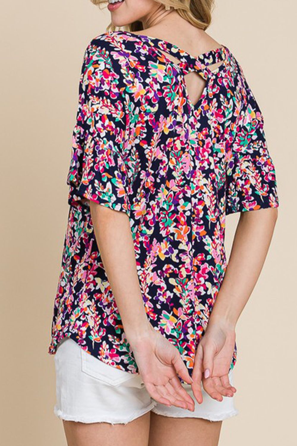 Printed Boat Neck Curved Hem Top-Teresa&#39;s Fashionista LLC