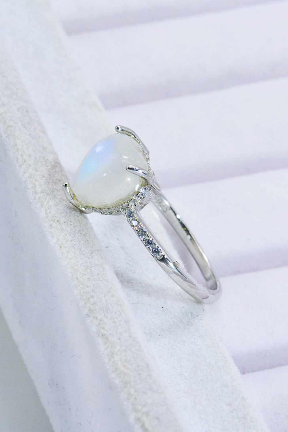 Heart-Shaped Natural Moonstone Ring-Teresa&#39;s Fashionista LLC