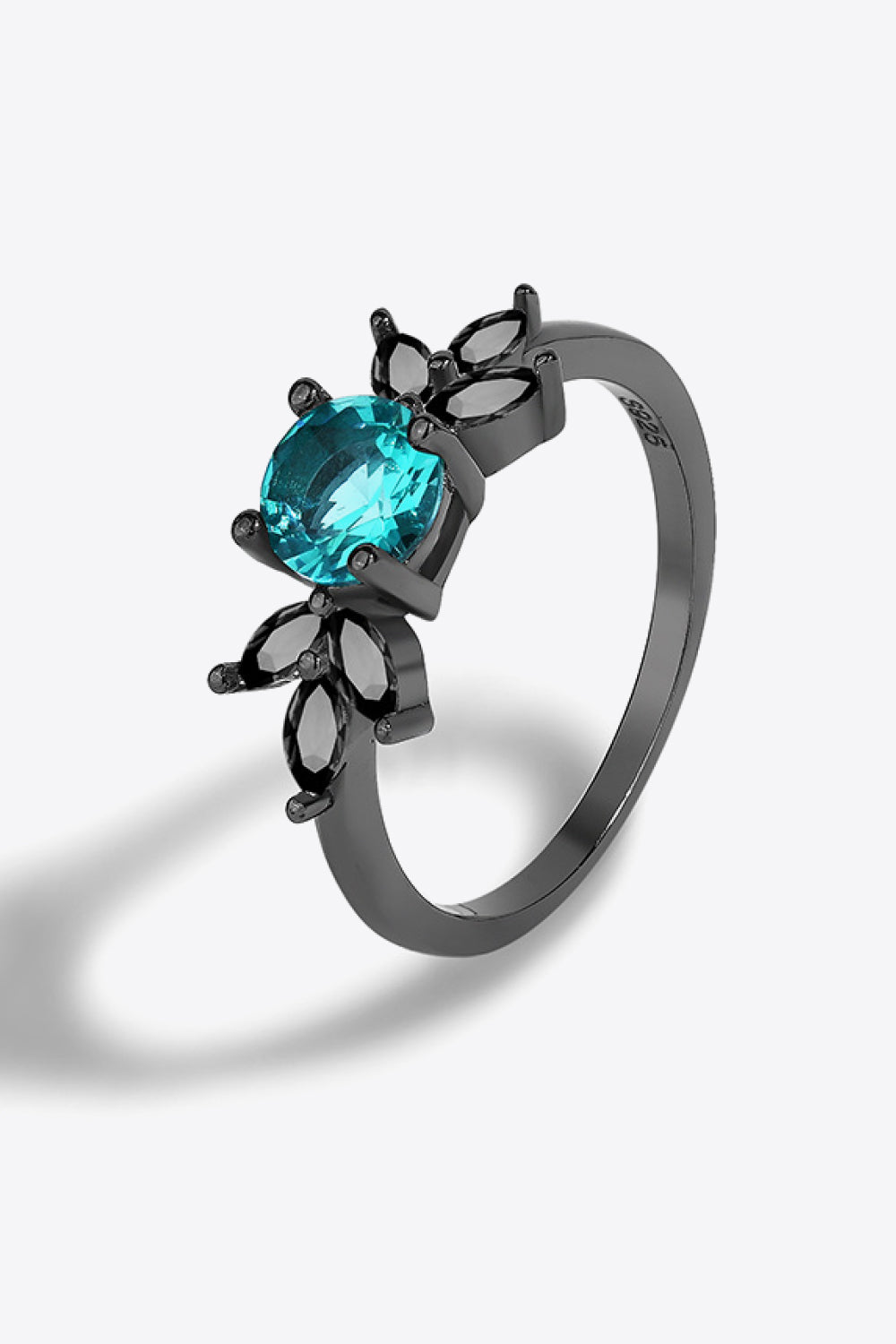 Paraiba Tourmaline and Zircon Leaf Ring-Teresa&#39;s Fashionista LLC