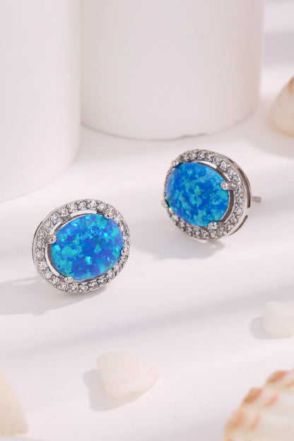 Opal Round Earrings-Teresa&#39;s Fashionista LLC