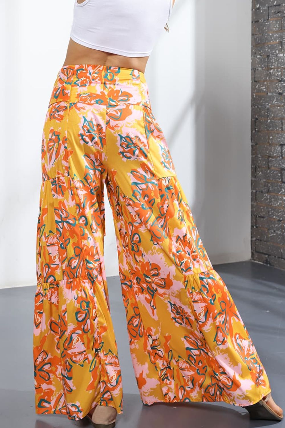 Printed High-Rise Tied Culottes-Teresa&#39;s Fashionista LLC