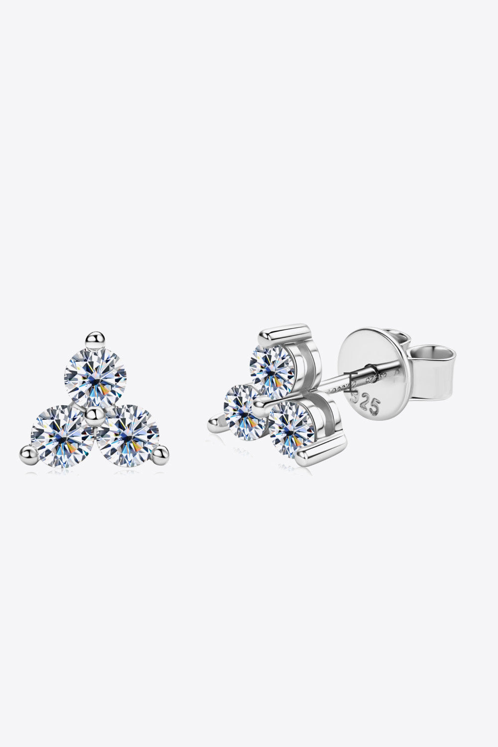 Moissanite 925 Sterling Silver Stud Earrings-Teresa&#39;s Fashionista LLC